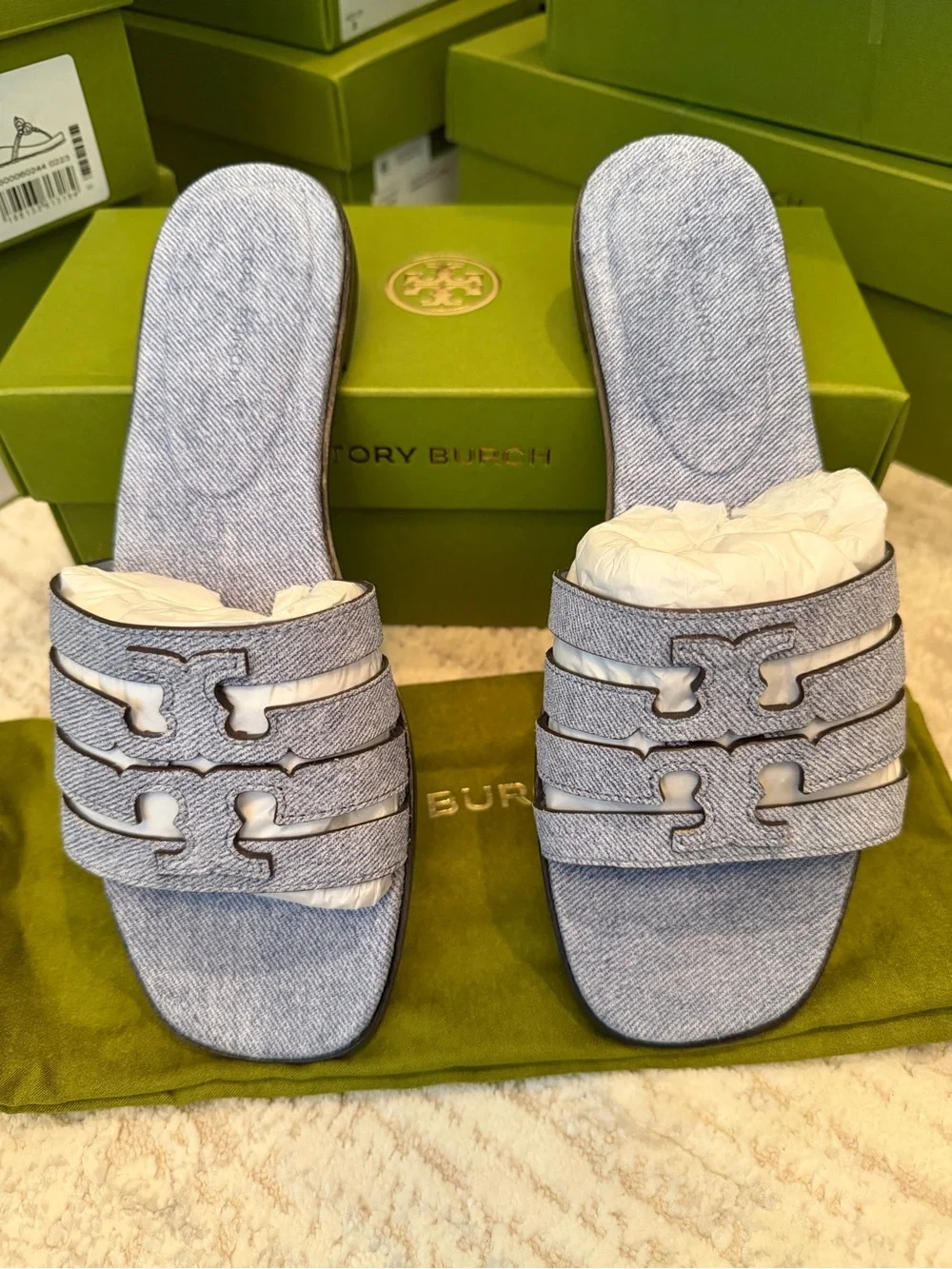 Tory Burch Denim Ines Slide Sandals